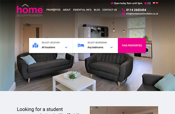Laravel website development for Home Accommodation desktop